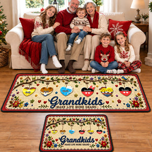 Lovely Hearts Grandkids Runner Rug - Personalized Gifts For Family 04naqn050926-Homacus