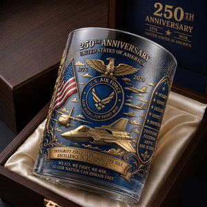 USA 250th Anniversary 11oz Round Glass - Gifts For Veterans 01qhqn290526