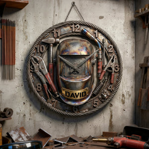 Welder Wall Clock - Personalized Gifts For Welder 1 Layer Acrylic Hanging Wall Clock 02KILU140126