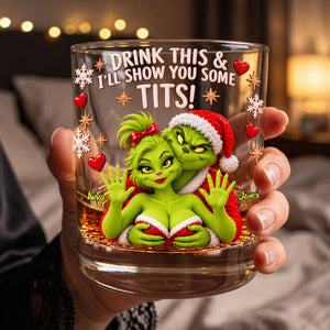 Naughty Couple Round Glass - Personalized Gifts For Christmas Couple 03NALU151026