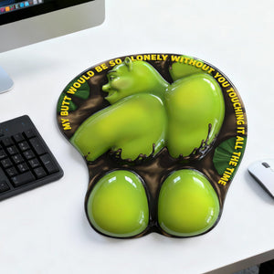 Playful Green Desk Buddy 3D Mouse Pad - Personalized Gift 01HULU160126