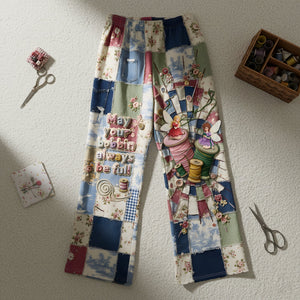 Cozy Patchwork Pajama Pants - Gift For Sewing Lovers 05PALU051225