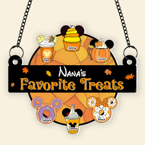 Personalized Halloween Gifts For Grandparents Suncatcher Ornament 02katn060824 Favorite Treats - Ornament - GoDuckee