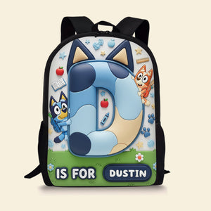 Cute Cartoon Initial Letter Alphabet School Bag Personalized Gifts For Kids 03QHDT060825