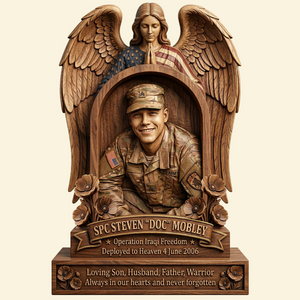 Custom Photo Military Hero Memorial Plaque, Keepsake To Remember A Veteran 02qhtn250326