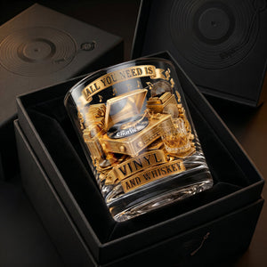 Soul-stirring Vinyl Record Round Glass, Personalized Gifts For Drinking & Vinyl Record Lovers 03qhlu240626