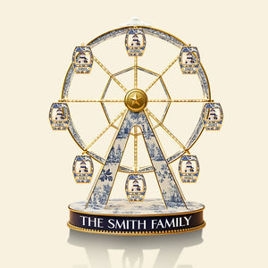 Personalized Gifts For Christmas, Snowman Family Toile De Jouy Acrylic Plaque 02tota011025