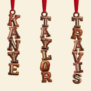 American Football Alphabet Acrylic Ornament, Personalized Christmas Gifts 02huta251025