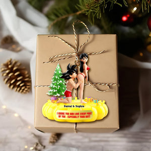 Cheeky Kiss Couple Ornament - Personalized Gift For Couples 05OHLU111125