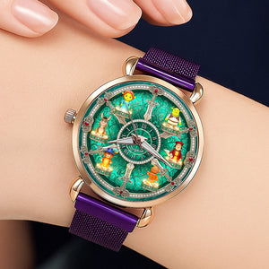Legendary Swamp Friends Mesh Strap Quartz Watch – Personalized Gift for Animation Lovers 03tgqn210725