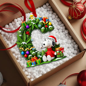 Stoner Puppy Alphabet Ornament - Personalized Christmas Gifts For Stoners 01TOLU110925