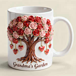 Family Heart Coffee Mug - Personalized Gifts For Grandma 04OHDT311225