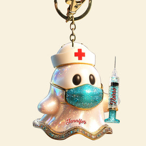 Nurse Ghost Keychain - Personalized Gifts For Nurse 03tgqn180825 - Keychains - GoDuckee