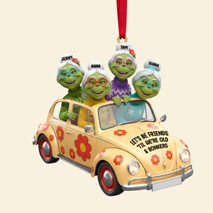 Old Best Friends On Car Personalized Funny Gifts For Besties Christmas Ornament