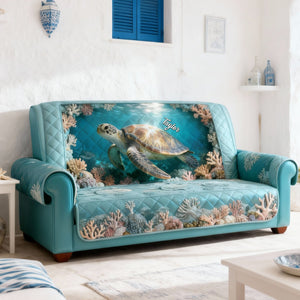 Sea Turtle Quilted Sofa Cover - Personalized Gifts 05KILU050226