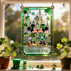 St Patrick's Day Couple Suncatcher Ornament Personalized Gifts For Couple 02PGLU090225