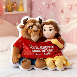 Fairy Tale Couple In Cute Shirt Shaped Pillow, Personalized Gifts For Couple 03QHLU111225
