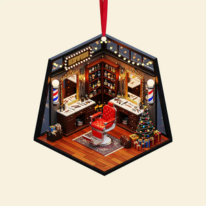 Barber Shop Miniature Ornament - Personalized Gifts For Barbers 04pgta120825 - Ornament - GoDuckee