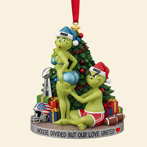 Green Monster Couple - House Divided Ornament - Personalized Christmas Gifts 01hutn200925
