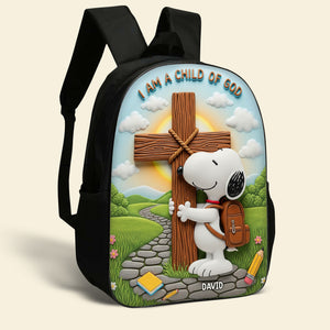 Hugging Cross - School Bag Personalized Gifts For Kids 01NATN070825
