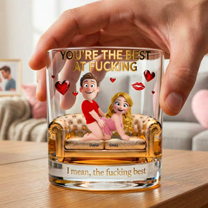 Naughty Couple Round Glass - Personalized Gifts For Couple Drinking Glass 02NAQN240126