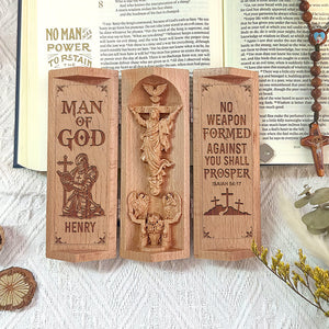 Personalized Gifts For Christian Openable Wooden Cylinder Sculpture of Jesus Christ 04toqn240125 - Wooden Cylinder Sculpture - GoDuckee