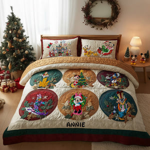 Jolly Christmas Gang Quilt Bed Set - Personalized Gifts For Fans 07QHLU021025