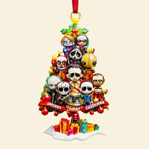Horror Christmas Tree Ornament, Personalized Gifts For Horror Fans 02qhdt071025