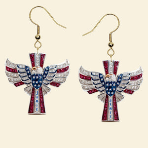 American Cross Earrings - Personalized Gifts For Christian 04tgmg080725-Homacus