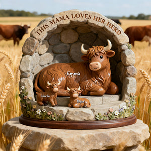 Highland Cow Family Acrylic Plaque - Personalized Gifts For Mom 03KILU050226
