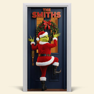 Green Monster Santa Door Cover - Personalized Gifts For Family 03PGQN041125-Homacus