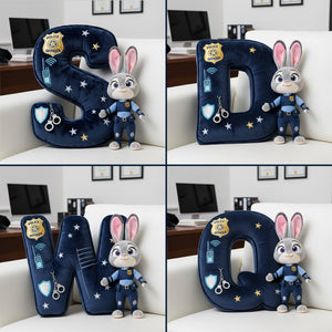 Cute Police Buddy Initial Pillow - Personalized Gift For Police Officer 01PGLU101225