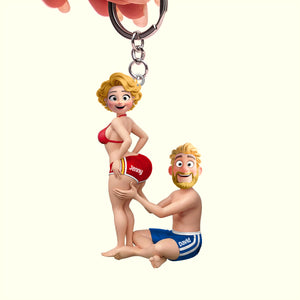 Funny Couple Keychain - Personalized Gifts For Couple Keychain 03HUTN290126