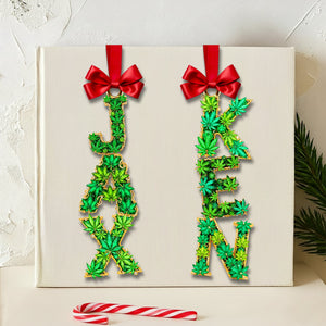 Green Leaf Acrylic Ornament - Personalized Gift For Stoners 06TOLU281025