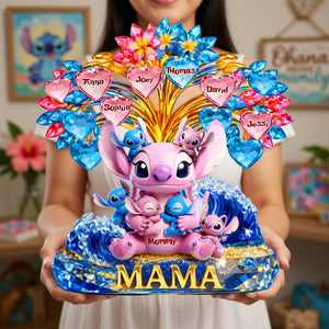 Alien Mom and Kids Acrylic Plaque - Personalized Gifts For Mother 05tolu060426