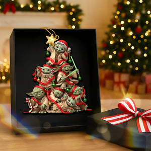 Playful Green Holiday Tower Ornament - Personalized Gifts 01toqn201025