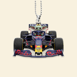 Baby Green Alien Driver Car Ornament Personalized Gifts For Racing Fans 01natn240725