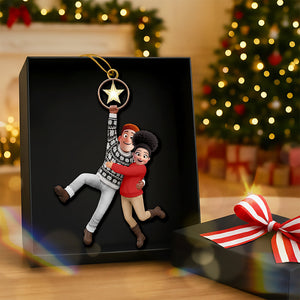 Fun Couple Hanging Together Acrylic Ornament - Personalized Gifts For Couple 01qhqn281025 - Ornament - GoDuckee