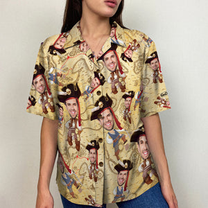 Custom Pirate Face Hawaiian Shirt and Men Beach Shorts- Summer Gift For Him, Pirate Lover - Hawaiian Shirts - GoDuckee