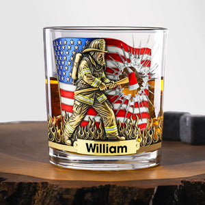 Patriotic Firefighter Drinking Glass – Personalized Gifts For Firefighter 04hyqn080925