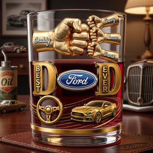 Muscle Car Dad Round Glass - Personalized Gift For Dads 03NATN220526