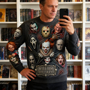 Scary Villain Characters Sweater - Personalized Gifts For Horror Lovers 04paqn180326