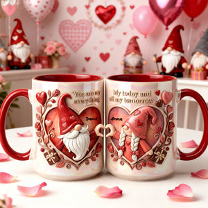 Gnome Couple Coffee Accent Mug - Personalized Gifts For Valentine Couple Coffee Mug 01PALU230126