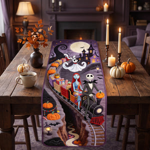 Spooky Couple Table Runner - Personalized Halloween Gifts For Couple 03haqn150826