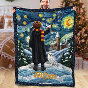 Starry Night Castle Blanket – Personalized Gifts For Fantasy Lovers 01naqn211025