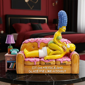 Couple On Donut Couch Acrylic Plaque - Personalized Gifts For Couple 02QHLU240126