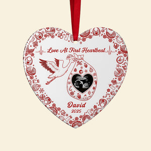 Personalized Christmas Gifts For Pregnant Women Heart Ceramic Ornament 03kita170925