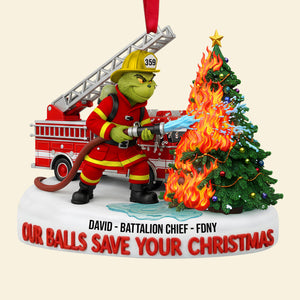 Personalized Gifts For Christmas, Firefighter Acrylic Ornament 02qhtn120925