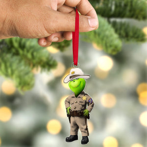 Police Christmas Ornament - Green Monster - Personalized Gifts For Police Officer Ornament, Law Enforcement - Ornament - GoDuckee