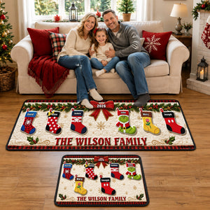 Festive Stockings Runner Rug - Personalized Christmas Gifts For Family 07naqn220826